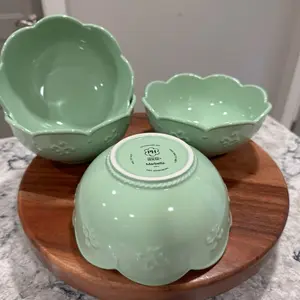 Set de 4 tazones para sopa princess house color menta, línea Marbella