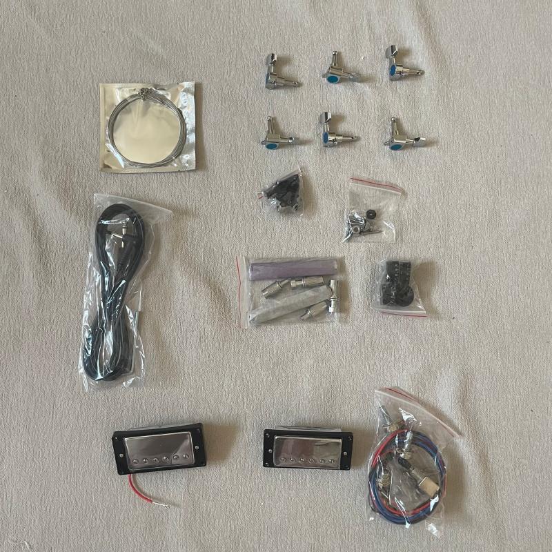 DG335 Style DIY Complete Electric Guitar Kit - 6-String, Silver Accessories, Rhombic Holes, 4.5kg, Guitar Strings, Protection Feature, Gift for Adults
