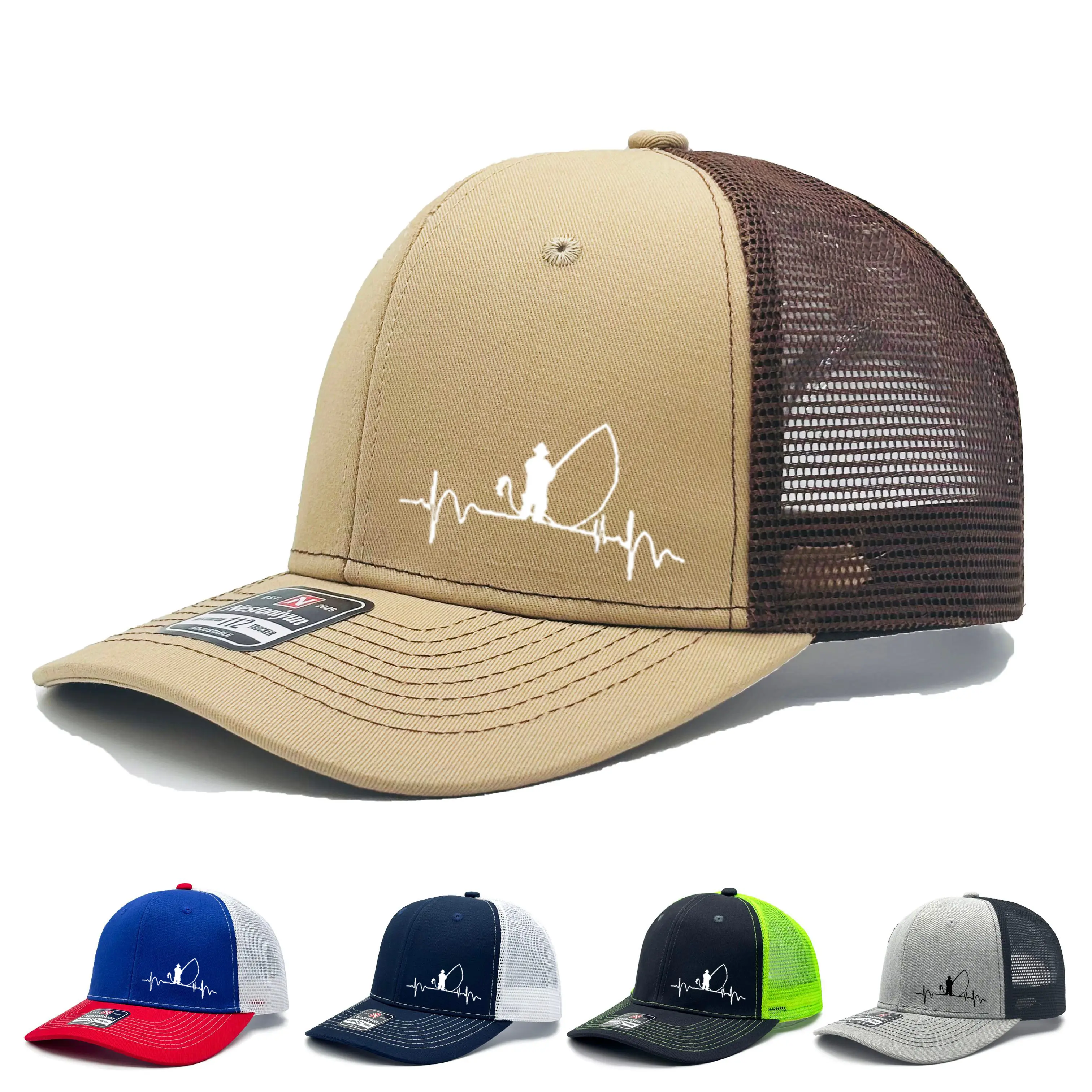 Fishing Baseball Cap - Lightweight Sun Hat, Breathable Polyester Mens Sporty Chic Outdoor Wear, Spring-Summer Mesh Sweat-Wicking Duckbill Sun-Shading Fashion Printed Hat for Fishing Trips