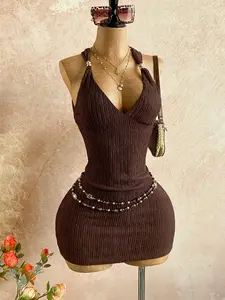 LUNIS Women's Summer Fashion Twist Back Textured Mini Dress,Party Dresses For Women,Party Dresses For Women,Christmas Party Dress,Party Dresses For Women,Dresses For Women Party