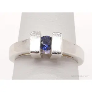 Vintage Tanzanite Sterling Silver Ring - Size 7.75