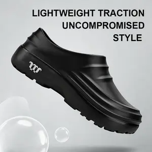 TEER Women's Work Shoes Pure Black EVA Lightweight Comfortable Waterproof  All Seasons Ideal for Long Stands clogs for men and women