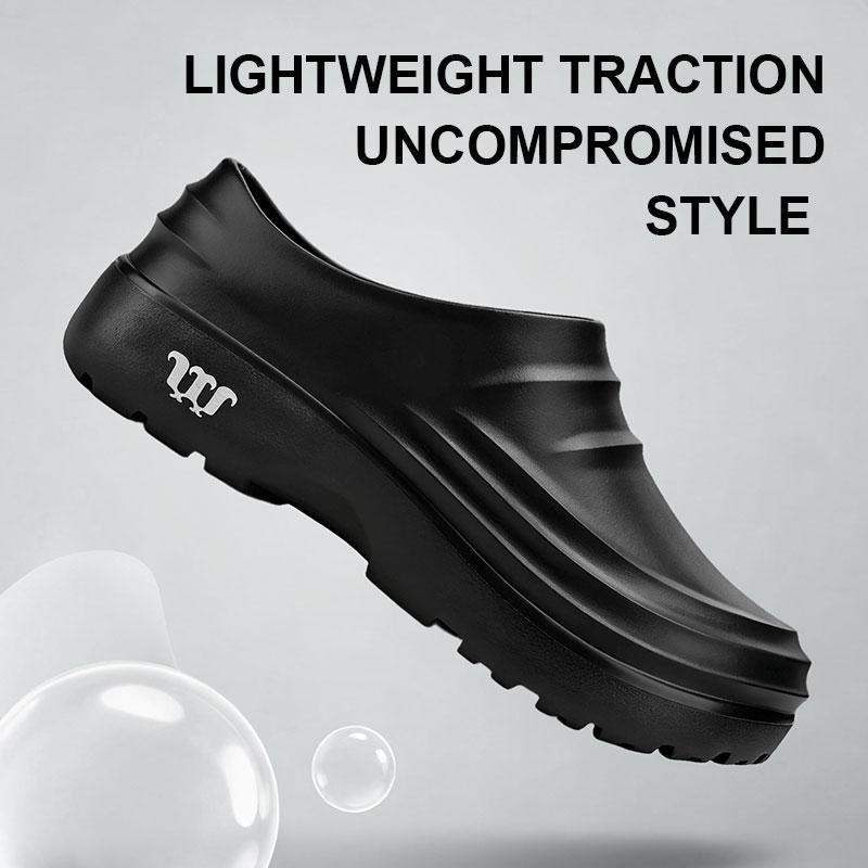 TEER Women's Work Shoes Pure Black EVA Lightweight Comfortable Waterproof  All Seasons Ideal for Long Stands clogs for men and women