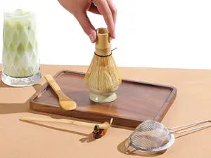 Authentic Japanese Matcha Whisk Set - Handcrafted Organic Matcha Whisk - Matcha Tea Ceremony Set - Matcha Whisk with 76 Prongs - Matcha Starter Tea Set - Matcha Tea Making Tool Set