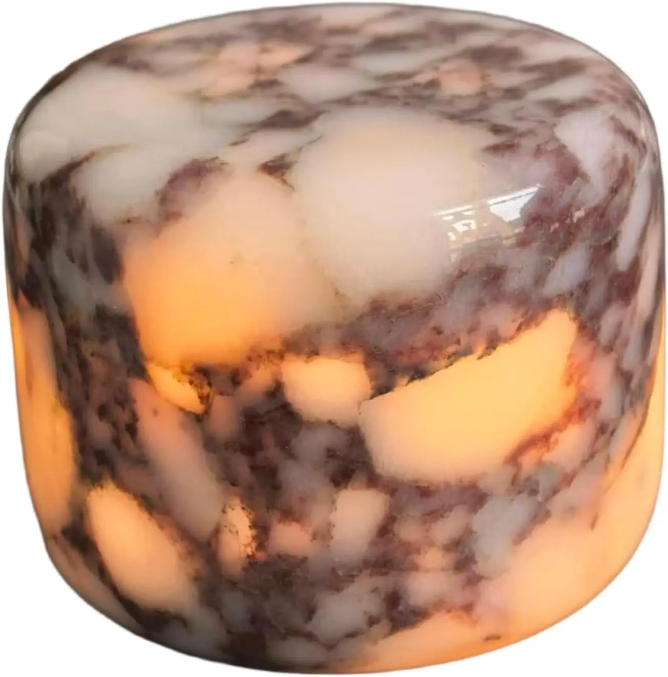 Marmor Calacatta Purple Natural Marble Table Lamp, Rechargeable Cordless Touch LED Bedside Lamp, USB-C Portable Night Light, 3-Level Dimmable Warm Ambient Light for Bedroom, Living Room & Home Decor