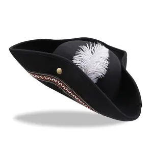 Unisex Pirate Hat Soft Flannel Halloween Costume Accessory, Elegant Captain Style Party Supplies, Family Gathering Essentials