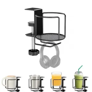 Adjustable Desktop Cup Holder, Adjustable Armrest Stand, 360 Degree Rotating Table Edge Armrest Anti-Fall Cup Holder