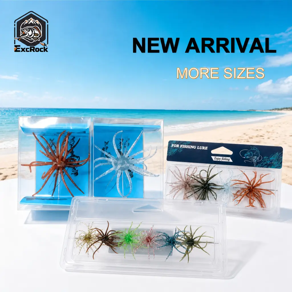 EXCROCK 2PCS/4PCS/6PCS with box Sea Urchin Soft Bait for Bass Trout Fishing, Floating Biomimetic Soft Lure, TPE Artificial Fish Attractant, Fishing Lures, Floating Swimming Lures