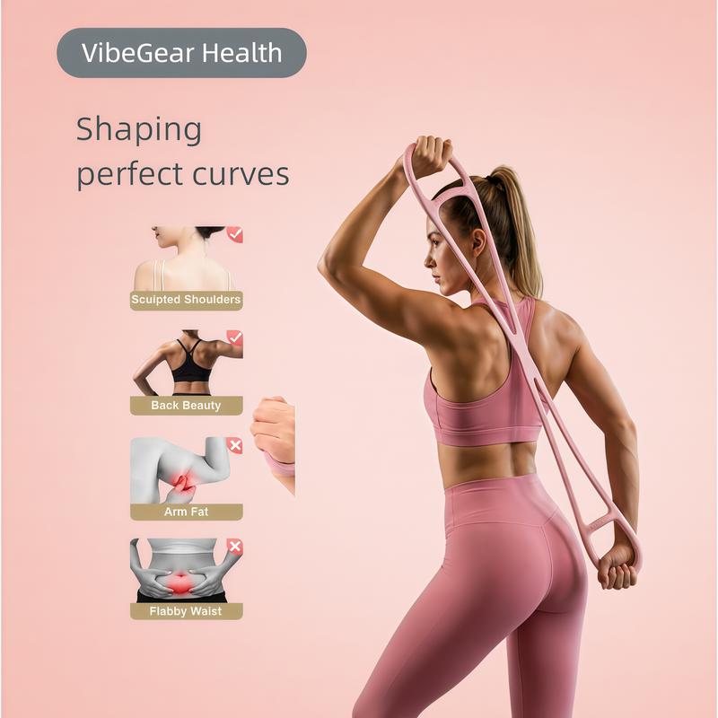 VibeGear 3-in-1 All-in-One Bands Resistance Bands Figure 8 Exercise Bands for Women TPE Material Arm & Chest Expander for Home Gym Yoga Muscle Toning Stretching Gear
