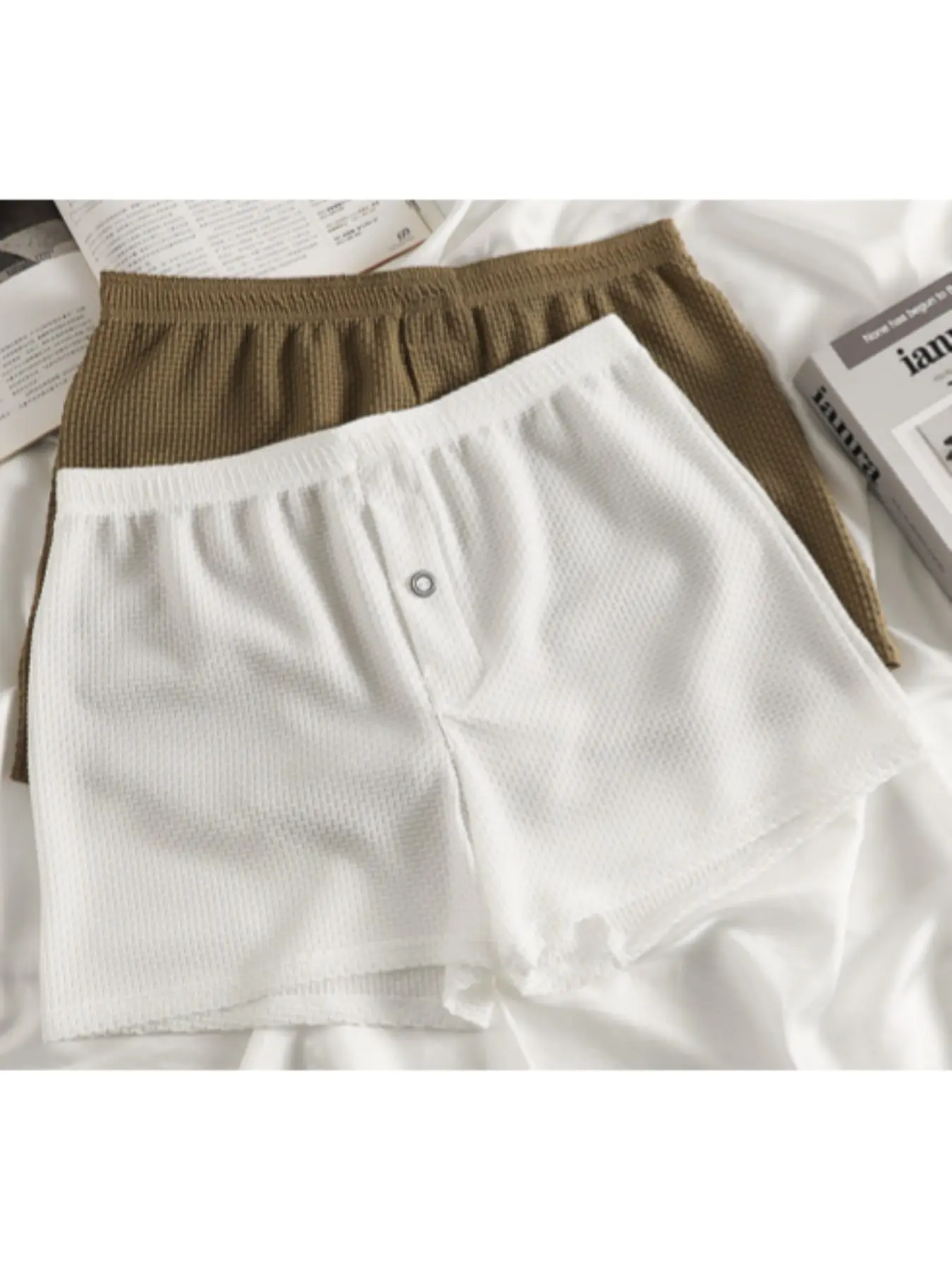 Premium 2-Pack: Men's Loose-Fit Casual Classic Icy Silk Plain Boxers, All-Season Breathable Underwear for Daily Comfort