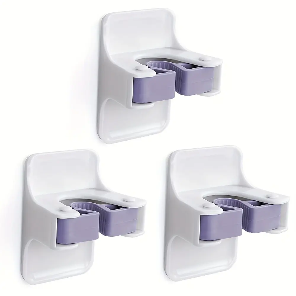 Broom Holder, Sturdy Broom Holder Wall Mount, Broom Gripper Holds Self Adhesive No Drilling Super Anti-Slip, Broom And Dustpan Hanger, Broom Mop Holder, Wall Mounted Holder