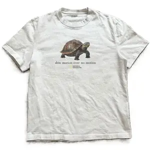 Turtle slow motion over no motion tee