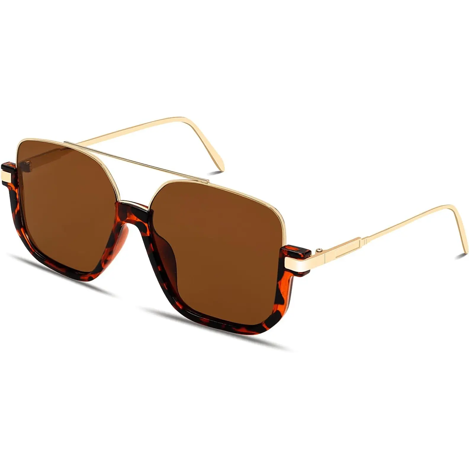 Gold Leopard Frame - Brown Lens