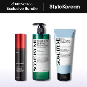[StyleKorean] Bacne Treatment Set - SOME BY MI AHA.BHA.PHA 30 Days Miracle Clear Body Cleanser, Medicube Red Body Peeling Shot, Beta Panthenol Repair Body Cream