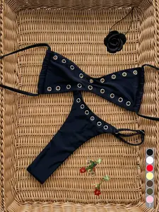 2026 New Spring Summer Bikini Two-Piece Swimsuit for Women, Style Sexy Backless Triangle Tight Fit Swimwear