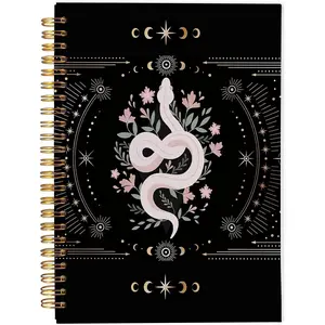 Mystical Celestial Snake Witchy Notebook -  Journal, Witchy Gifts for Women,  Stuff, Moon Phase Journal, Aesthetic Notebook for Women, Gifts for Snake Lovers Spiral Notebook 5.5x8.3