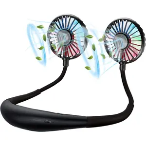 Rechargeable Neck Fan with 2600mAh Battery, Hands-Free Personal Wearable Fan for Outdoor Working, USB Powered Fan