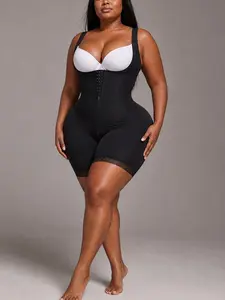 Sculpt Touch Faja Corset Shapewear with Zipper & 3 Hooks 3-in-1 Tummy Control Open Bust Butt Lifting Bodysuit for Women Breathable Nylon Fabric Adjustable Straps