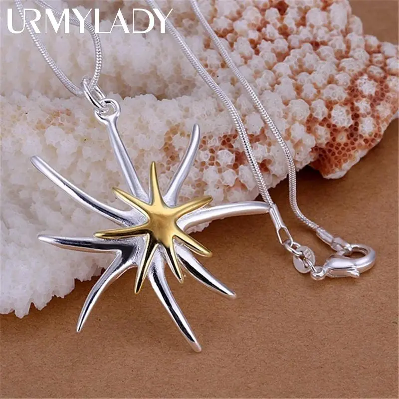 45-75cm 925 Sterling silver Necklace jewelry s Beautiful fashion Elegant charms Starfish Noble women lady pretty