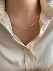 Stainless Steel Minimalist S Twist Basic Chain Necklace, Elegant Design for Everyday Wear, Durable and Lightweight Jewelry