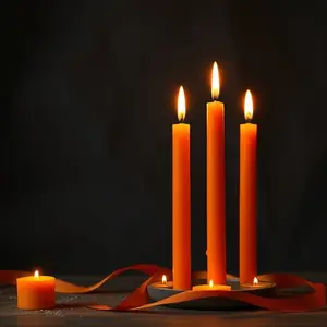 Orange Taper Candle for Spellwork and Setting Intentions