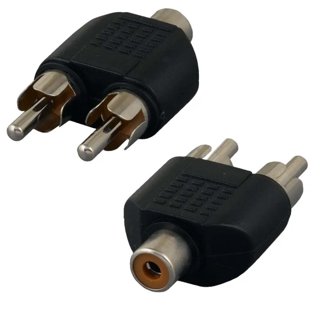 Sanoxy CBLR-RC201-1300 RCA Mono Female to 2 RCA Mono Male Splitter Adapter - Pack of 2