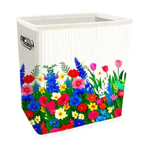 FOZXSVG 4.5 Gallon Bamboo Waste Basket, Collapsible Trash Can, Decorative Garbage Bin for Living Room, Bedroom, Office, Kitchen, Bathroom, Small Laundry Basket