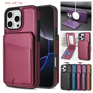 2 in 1 Detachable for Magsafe Case for IPhone Air 16 17 16E 15 14 13 12  Card Bag Pocket Magnetic Cover