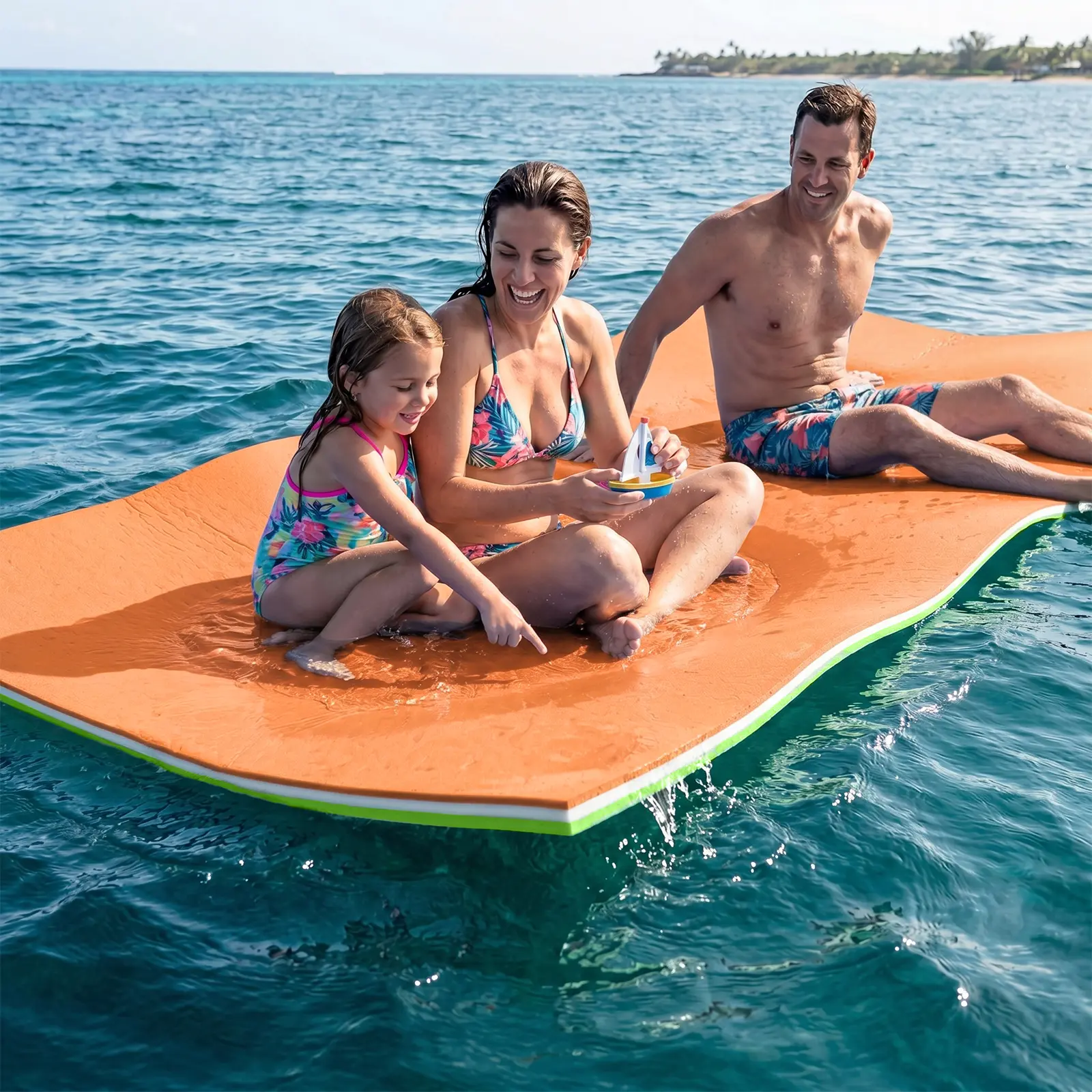 Oversized Lily Pad Floating Mat, 3 Layer 10'/12'/18' Floating Water Mat,Ocean, Beach, River, Pool, Floating Mat for Water Recreation and Relaxing