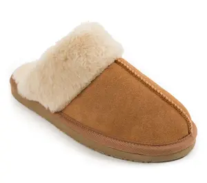 Minnetonka Women's Chesney Suede Scuff Wide Width Slippers