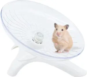 Colourtree Hamster Flying Saucer Silent Running Exercise Wheel for Small Pets Ultra-Quiet Design Easy to Clean White