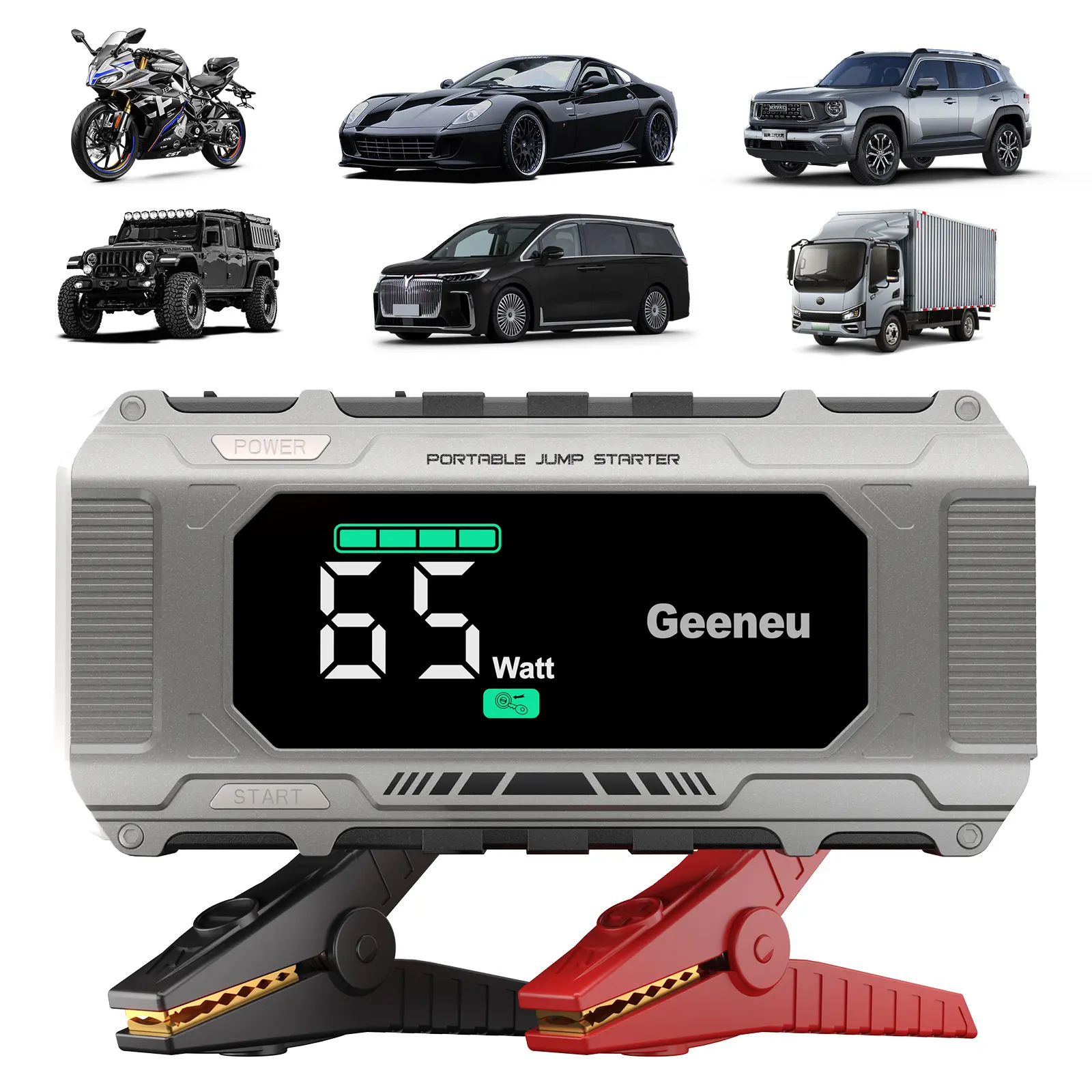 FEATOU 5000A Car Jump Starter - Automotive Emergency Car Battery Repair Tool, Portable Charger for Phones, 3-Mode LED Lights for Outdoor Use