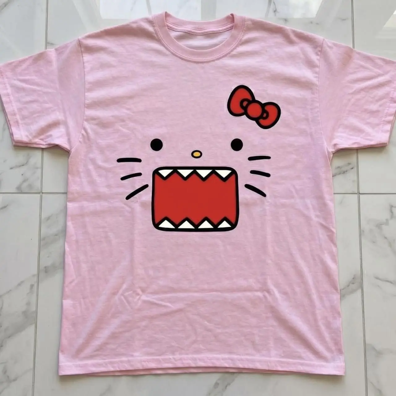 Hello Kitty Domo reprint light pink graphic tee