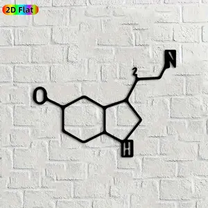 1pc Molecular Structure Metal Wall Art, Intricate Molecular Statue Mural, Ideal Gift for Christmas, New Year, Science Enthusiasts, Powder-Coated Metal Wall Decor Wall Sculptures, Perfect for Office Wall & Garden Fence Molecular Art Enthusiasts