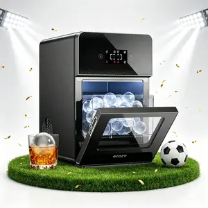 ecozy 2" Clear Ice Ball Maker Countertop with CrystalFlux Technology, 4 pcs in 40 Mins, 144 pcs/Day, Sphere Ice Maker with Enhanced Insulation, Automatic Water Supply, Self-Cleaning for Whiskey Bar summerwins