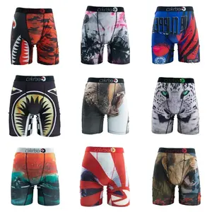 Sexy Men Boxershorts Trunks Nylon Breathable Man Underwear Men's Panties Plus Size L-XXXL Print Mens Underpants Men Boxer Briefs