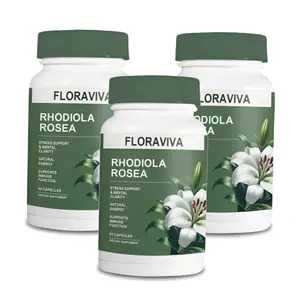 Floraviva Natural Rhodiola Rosea Wellness Capsules 500mg - Natural Adaptogen Supplement for Stress Support, Mental Focus & Energy -| boost immune repair| Boosts Energy&Stamina (60 Capsules)