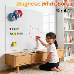 Office Whiteboard Sticker: 17" x 23" Magnetic Receptive Dry Erase Wall Film | No Ghosting Easy Peel & Stick for Professionals | Flat-Lay Ready for Meeting Room Teaching Training Office and Home Use