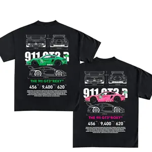 Vintage Porsche 911 GT3 R "Rexy" And "Roxy" 2 Sides Graphic Tee, Couple Shirt, Car Guy Gift, Racing Drifting Enthusiast, Unisex Heavy Cotton Tee