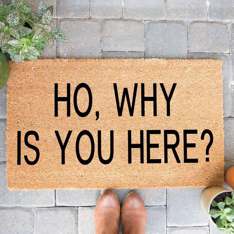 Funny Coir Welcome Doormat for Porch & Entrance - Personalized Rug, Heavy-Duty PVC Backing, Non-Slip, 30 x 18 inch