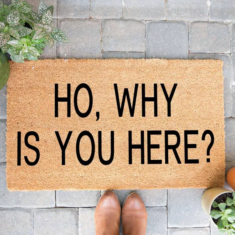 Funny Coir Welcome Doormat for Porch & Entrance - Personalized Rug, Heavy-Duty PVC Backing, Non-Slip, 30 x 18 inch