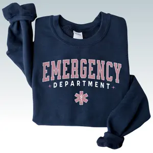 Emergency Department Sweatshirt, Cute Nurse Crewneck Gift, Medical Staff Appreciation Shirt, ER Nurse Outfit, Healthcare Worker Unisex Graphic Top