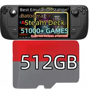 POWERNEWS 512GB Micro SD Card Retro Game Card for Steam Deck Supported OLED Version, Included Retro Games and Emulator Console, Batocera Game System Compatible with Retro Game, Retro Game Card for Steam Deck Plug Accessories Memory