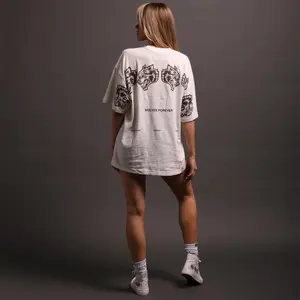 Darcsport Ohana Oversized "Premium" Unisex Tee in White - American Fitness Graphic Premium Tee Oversized Incredibly Soft