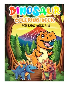 Dinosaur Coloring Books for Kids Ages 4-8: A Dinosaur Coloring Adventure: T-Rex, Stegosaurus, Triceratops & Many More Big Dino Illustrations Great Gift for Boys & Girls (Star Spark Coloring Books)
