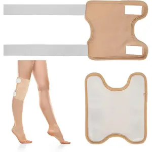 2Pcs Castor Oil Wrap Castor Oil Pack Wrap for Knee Elbow Arm & Thigh Reusable Washable Organic Cotton Patch Castor Oil Compress Pads with Adjustable Elastic Strap Castor Oil Cold Pressed Wrap Kit