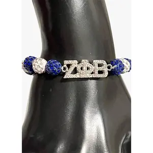 Zeta Phi Beta Bling Diamond Cut Beaded ZPB Bracelet