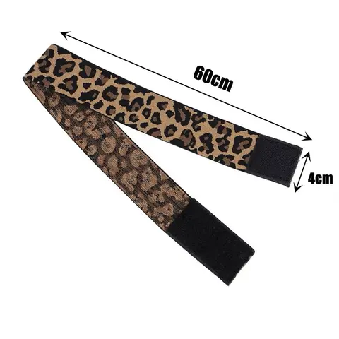 Women's NEWTRESS Leopard Print Wig Grip Band - Non-Slip, Adjustable Wrap-Around, Premium Stretch Fabric, Default Fit, Retro Fashion for Lace Front Wigs, Makeup, Salon Styling, Daily Wear