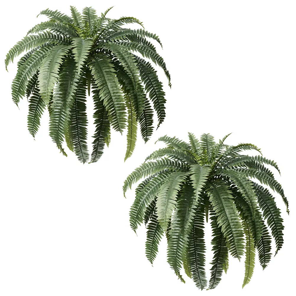 Artificial Boston Ferns (33/39 Fronds) UV Resistant – 2/4 Pack Large Lifelike Faux Ferns for Outdoor Porch, Garden & Indoor Decor, DIY Hanging or Planter Use (No Pot Included)