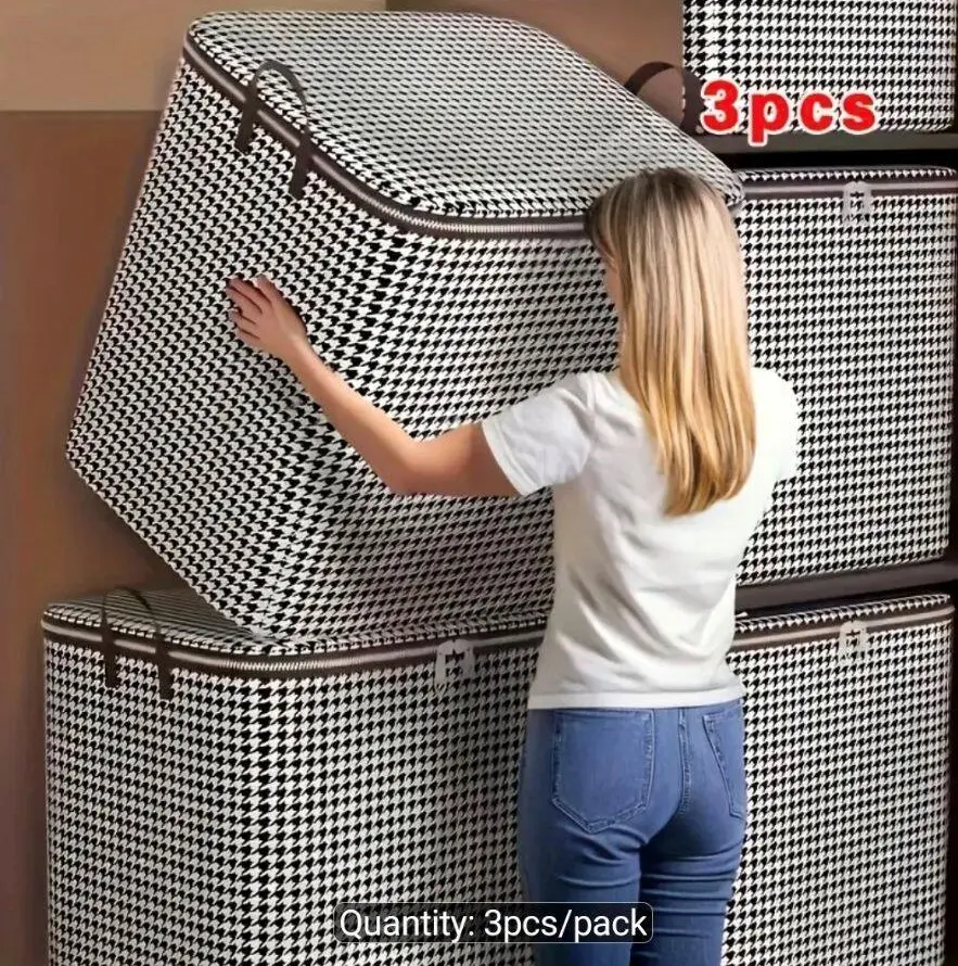 Extra Large 53.76 Gallon Thick Household Storage Box, Large Capacity Clothing and Bedding Storage Bucket with Lid, Foldable Storage Bag for Home Organization, Moving and Traveling
